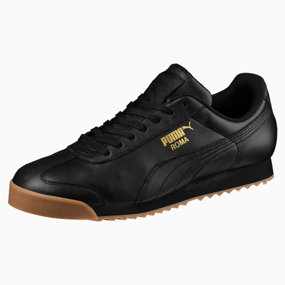 Puma Roma Classic Gum Férfi Sportcipő - Fekete/Arany ( Hungary - EHFQX4298 )
